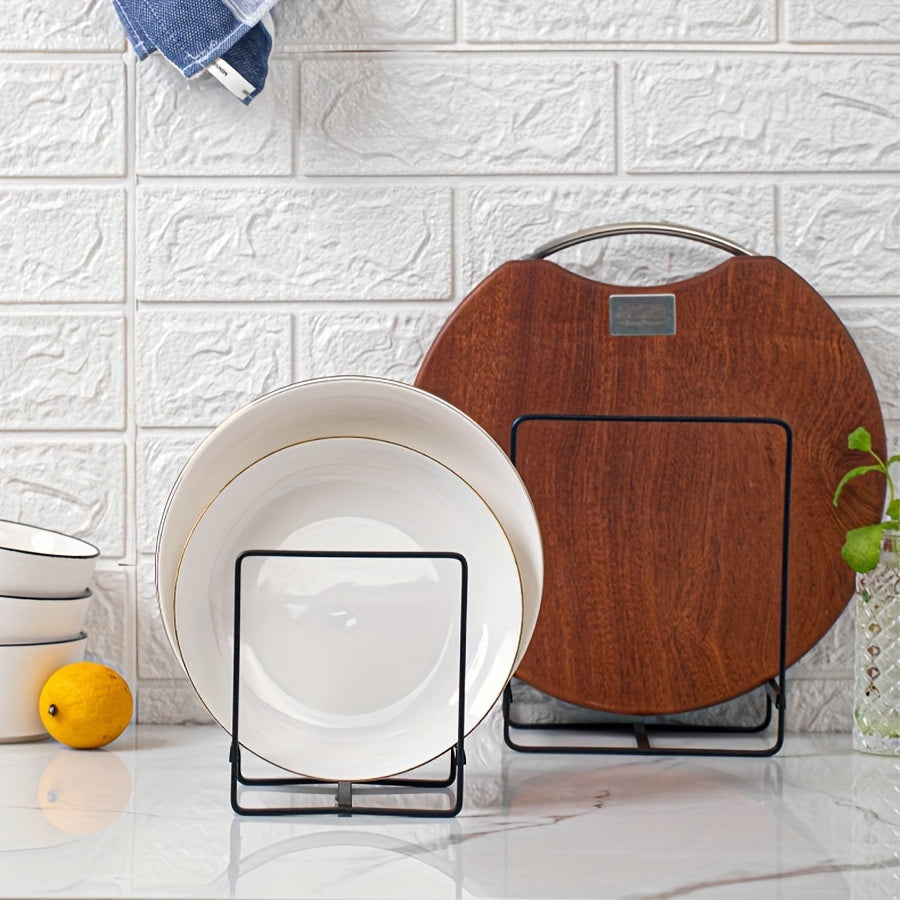 Rust-Proof Iron Kitchen Organizer - Vertical Countertop & Cabinet Storage for Plates, Bowls, Cups, Cutlery & Utensils, Space-Saving Insert Design with Multiple Hooks, Durable Dish Rack for Modern Kitchens, Kitchen Organizers And Storage