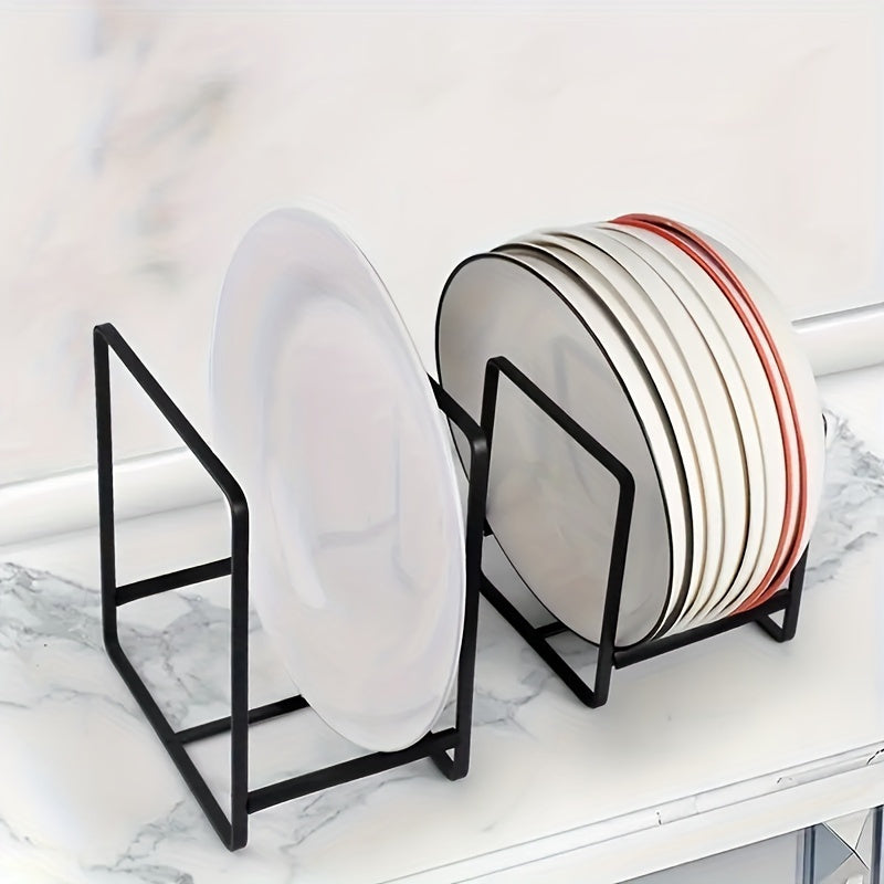 Rust-Proof Iron Kitchen Organizer - Vertical Countertop & Cabinet Storage for Plates, Bowls, Cups, Cutlery & Utensils, Space-Saving Insert Design with Multiple Hooks, Durable Dish Rack for Modern Kitchens, Kitchen Organizers And Storage