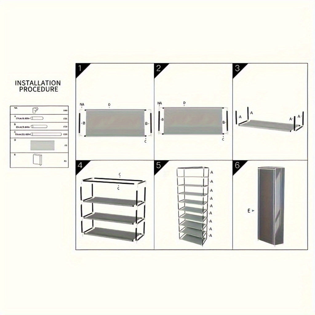 1pc Modern Metal Shoe Rack Organizer - Multipurpose, Rectangle, Dustproof, Breathable, Non-Waterproof, Space-Saving with Ample Shelving for Home Organization, Box,Cabinet,Rack for Outdoor Storage