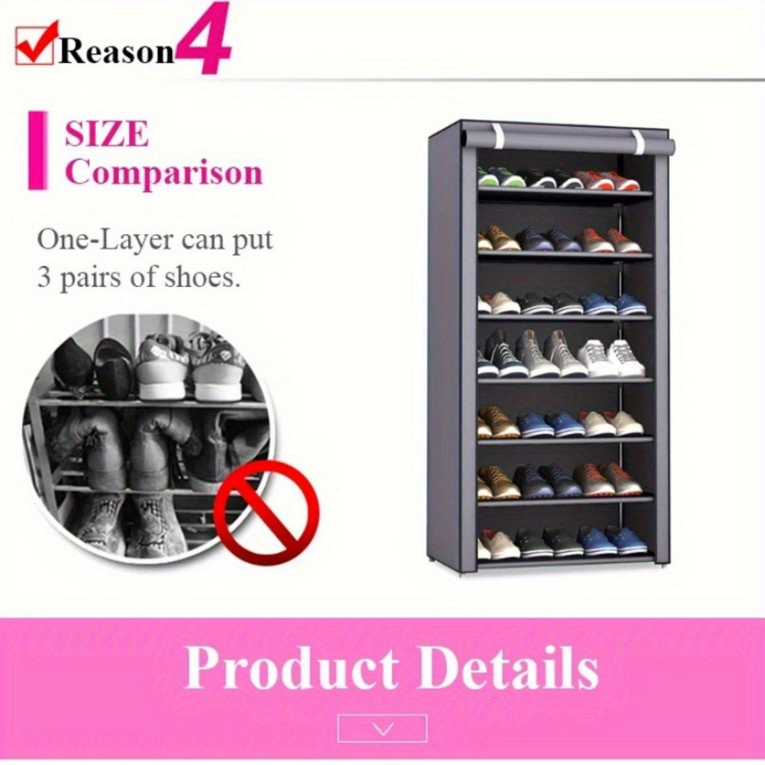 1pc Modern Metal Shoe Rack Organizer - Multipurpose, Rectangle, Dustproof, Breathable, Non-Waterproof, Space-Saving with Ample Shelving for Home Organization, Box,Cabinet,Rack for Outdoor Storage