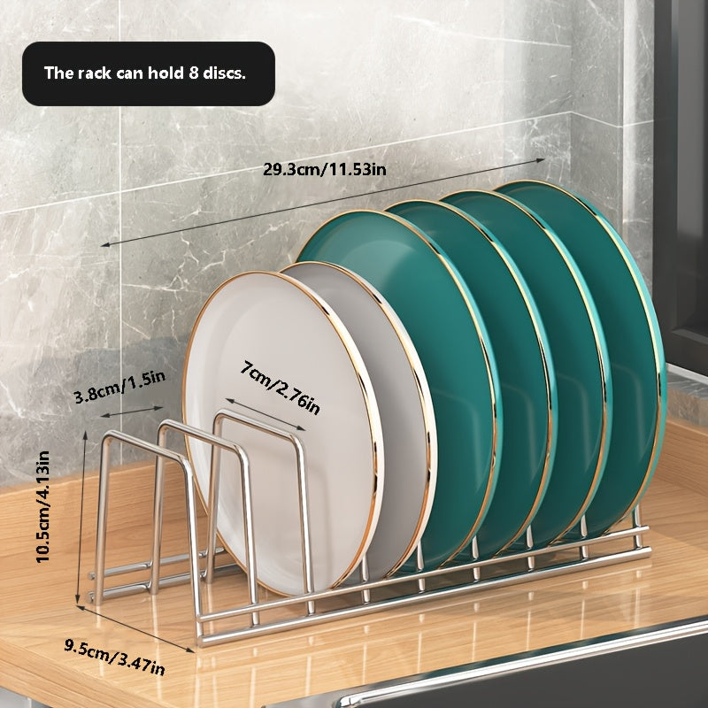 1\u002F2pcs Stainless Steel Dish Rack with Draining Drawer - Space-saving Kitchen Organizer for Plates and Bowls, Built-in Utensil Storage, Minimalist Design for Clean and Organized Kitchens, Kitchen Organizers & Storage