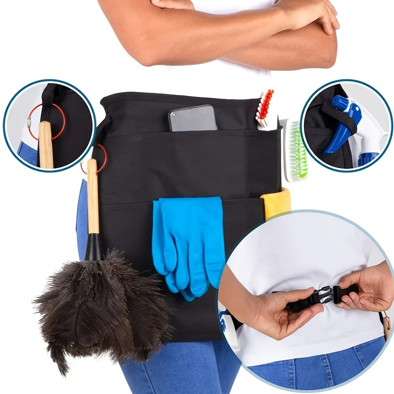 One versatile gardening apron, a handy tool for garden tasks and barber shears storage. Suitable for teachers, attendants, and lawn care. Made of durable, tear-resistant polyester with an adjustable tool belt and large pockets