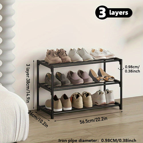 1 Stackable Shoe Rack, Multi-Layer Home Easy Entryway Shoe Holder, Suitable for Hallways, Entrances, and Balconies