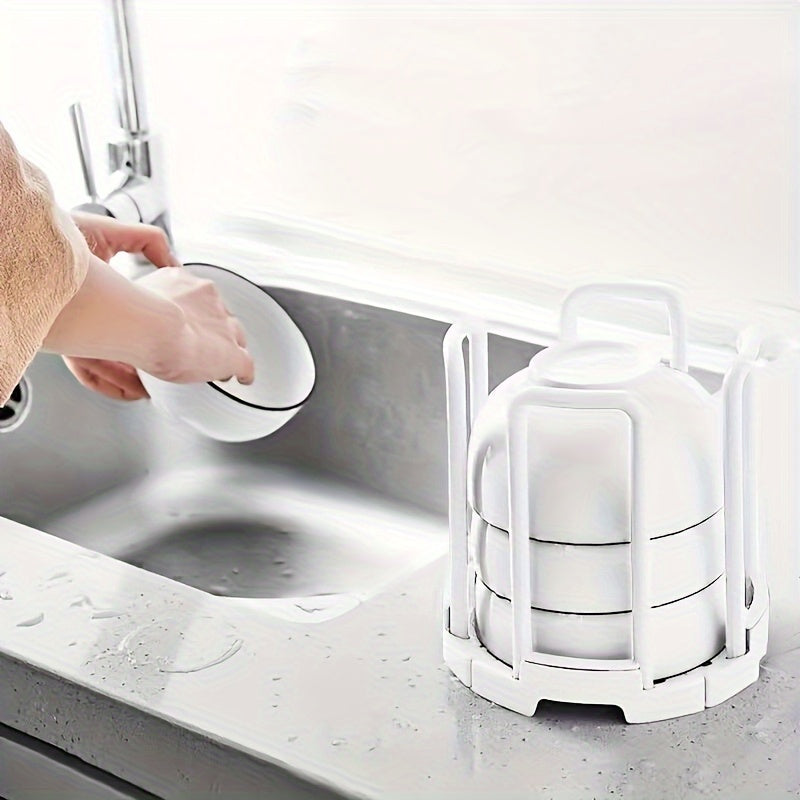 A retractable bowl holder for household use that saves space and is easy to clean