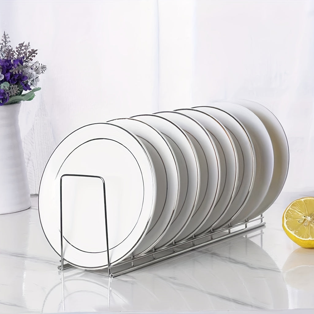 2pcs Stainless Steel Dish Rack for Kitchen - Multi-Tiered Plate and Bowl Organizer with Drainage, Space-Saving Countertop Storage for Dishes, Utensils, and Cookware, Dish Drying Rack