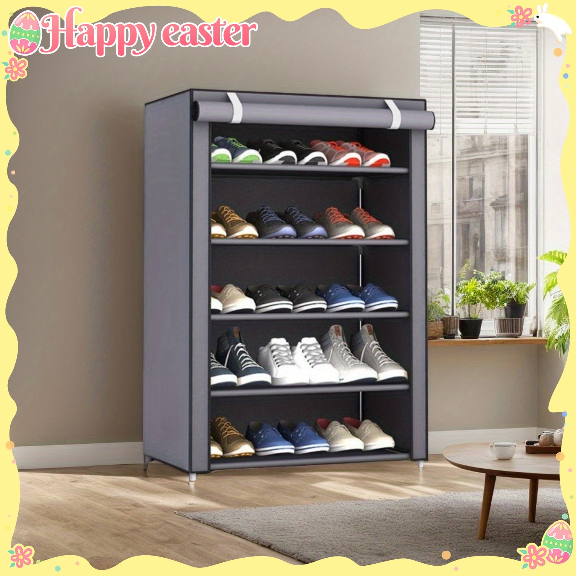 1pc Modern Metal Shoe Rack Organizer - Multipurpose, Rectangle, Dustproof, Breathable, Non-Waterproof, Space-Saving with Ample Shelving for Home Organization, Box,Cabinet,Rack for Outdoor Storage