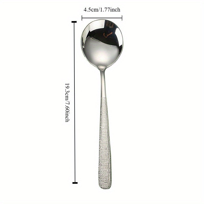 4pcs High-end Hammer Spoon, High-Grade Hotel Western Restaurant Soup Spoon, Home Use Spoon