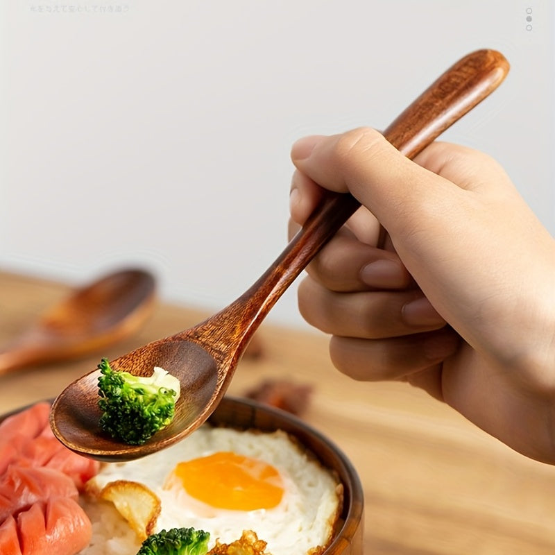 4pcs, Modern Reusable Wooden Spoons Set for Dinner, Coffee, Milk, and Dessert - Perfect for Parties and Kitchen Gadgets