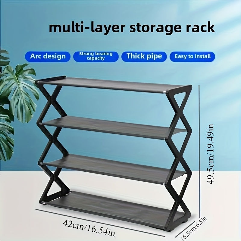 Elegant X-Shaped Metal Shoe Rack - Durable Iron Alloy, Easy Assembly, Space-Saving Design for Home & Dorm, Ideal for Storing Shoes and Accessories, Shoe Storage|Modern Shoe Rack|Durable Construction, Shoe Storage Rack