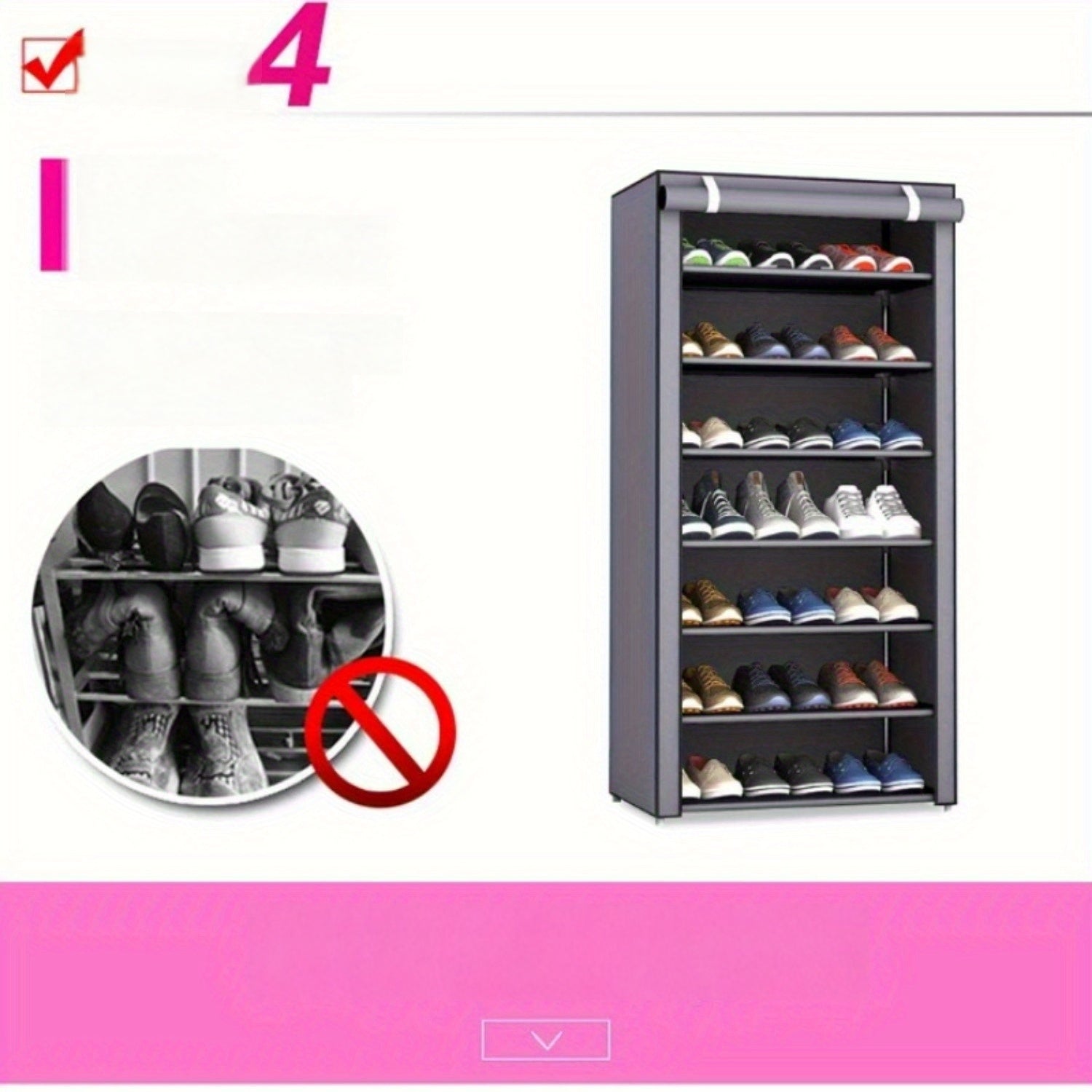 1pc Modern Metal Shoe Rack Organizer - Multipurpose, Rectangle, Dustproof, Breathable, Non-Waterproof, Space-Saving with Ample Shelving for Home Organization, Box,Cabinet,Rack for Outdoor Storage