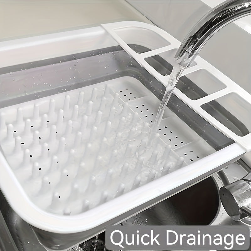 Compact And Collapsible Kitchen Hanger, Versatile Foldable Draining Basket, Various Tableware Organization, RV Furniture - Space-Saving Folding Storage.