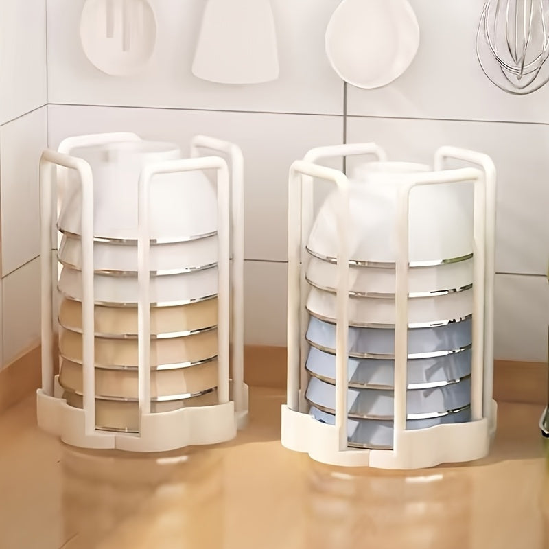 A retractable bowl holder for household use that saves space and is easy to clean
