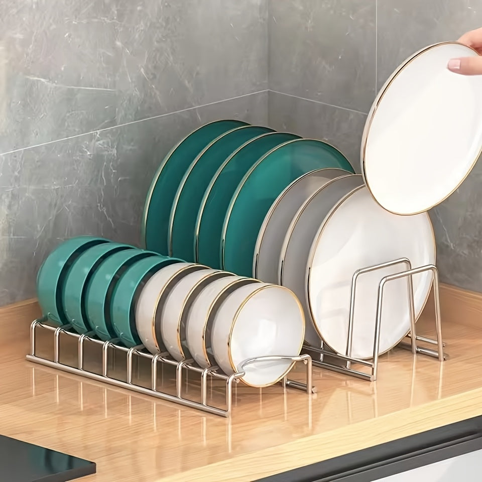 1pc Stainless Steel Dish Drying Rack, Rust-Proof Space-Saving Kitchen Organizer for Bowls and Plates, Simple Clean Design for Orderly Countertop Storage, Kitchen Storage Solution | Minimalist Dish Rack | Rustproof Stainless Steel, Dish Drying Rack